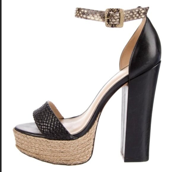 ALEXANDRE BIRMAN ALICIA BRAIDED PLATFORM SANDALS - BLACK-NATURAL 41 - Picture 3 of 13